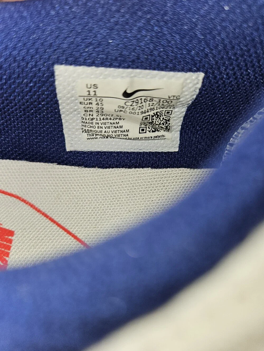 Nike Air Max Excee - Wht/Deep Royal/Red - Sz 11M/12.5W (CZ9168-100)